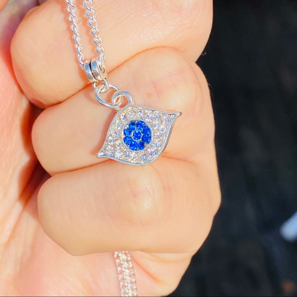 Blue Evil Eye Pendant Necklace